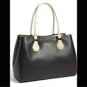 Kate Spade Catherine Street Wensley Neutral Leather Tote Shoulder Bag Black